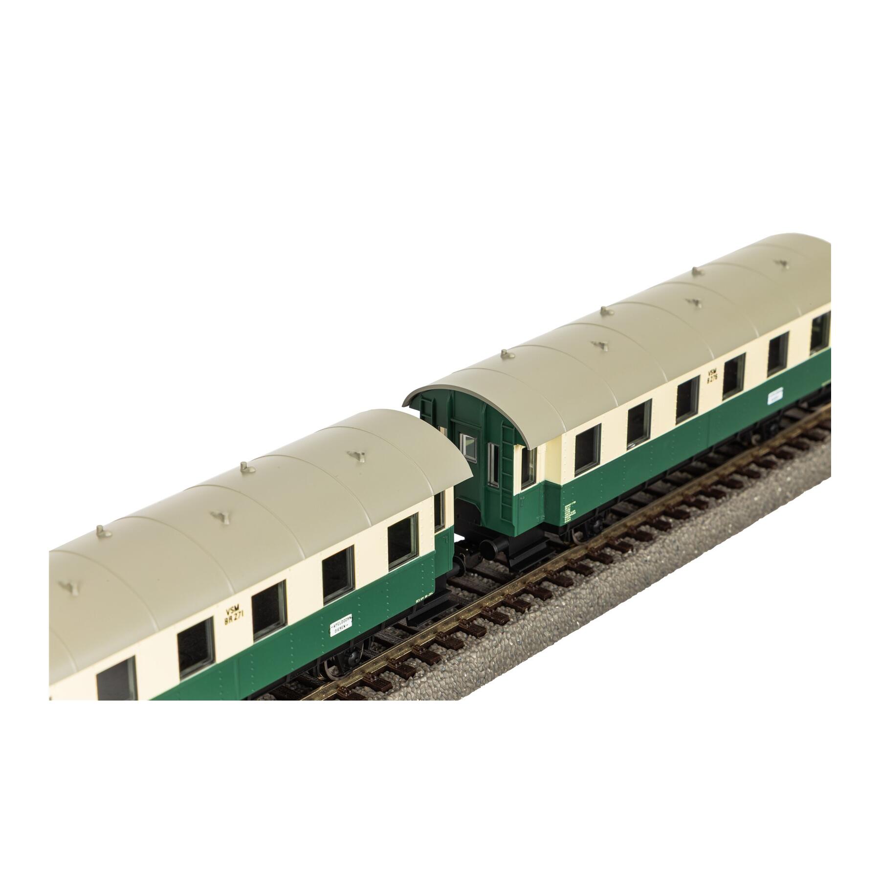 Piko 57035 H0 Start-Set mit Bettung Dampflokomotive BR 80 VSM mit Personenwagen NS VI