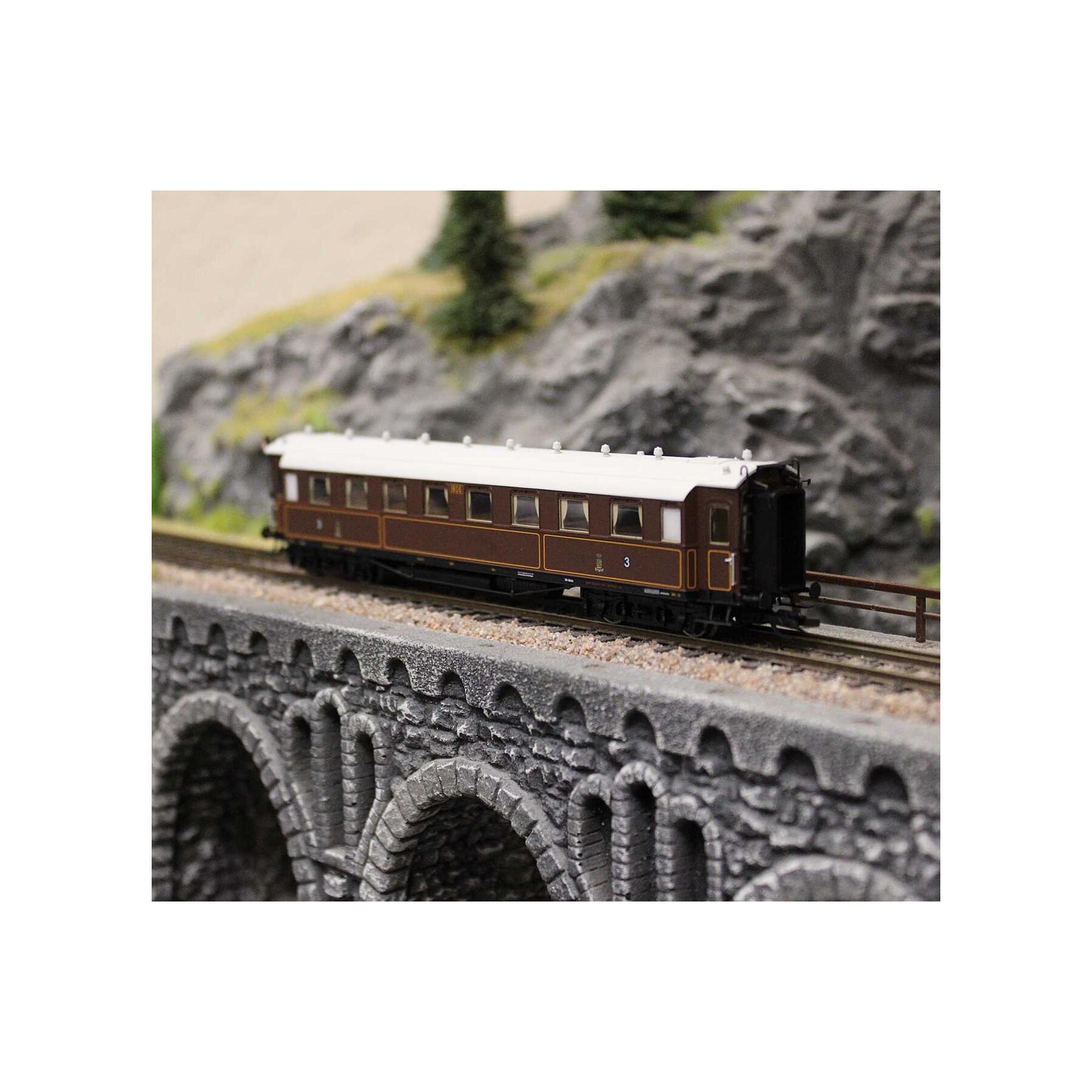 Saxonia 120224 TT Personenwagen C4Ü Sa 07 K.Sächs.Sts.E.B.Zugschluss mit Beleuchtung