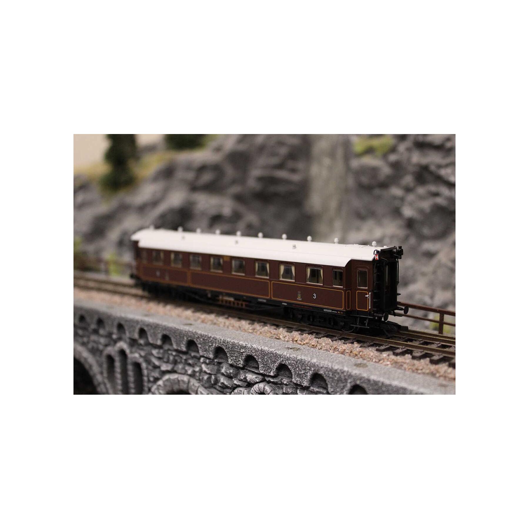Saxonia 120224 TT Personenwagen C4Ü Sa 07 K.Sächs.Sts.E.B.Zugschluss mit Beleuchtung