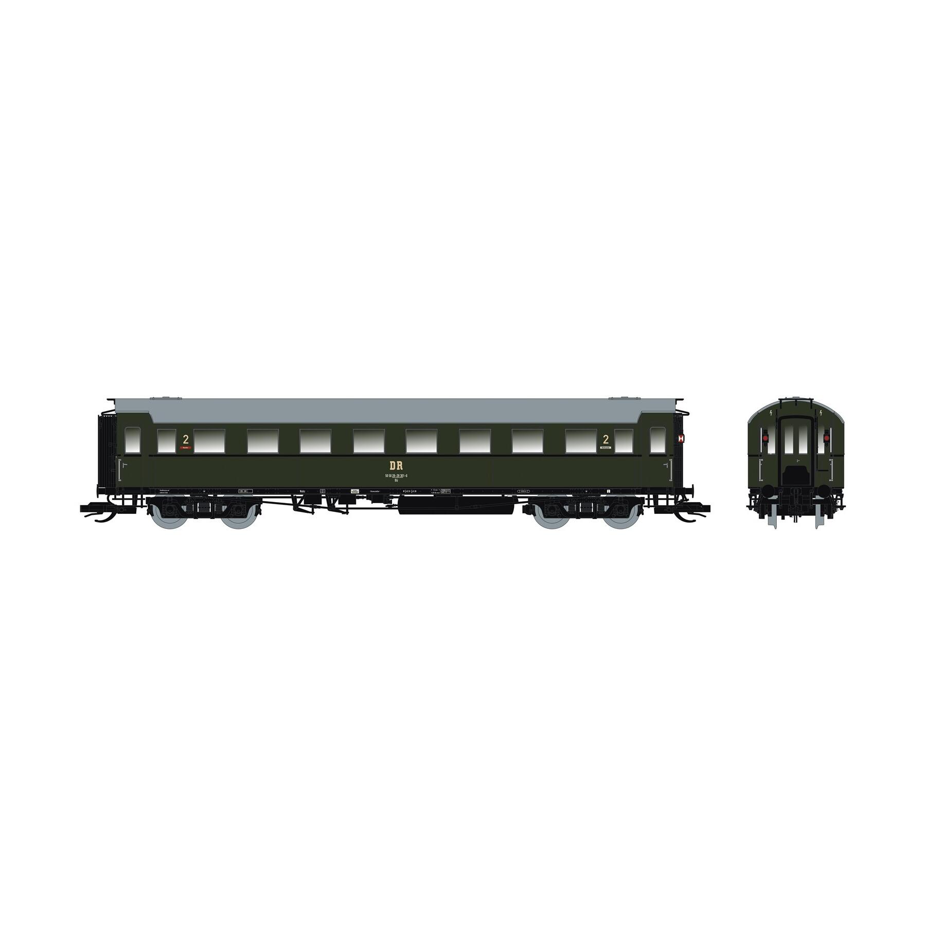 Saxonia 120230 TT Personenwagen C4Ü Sa 07, Schlusswg. m. Beleuchtung DR Ep.IV