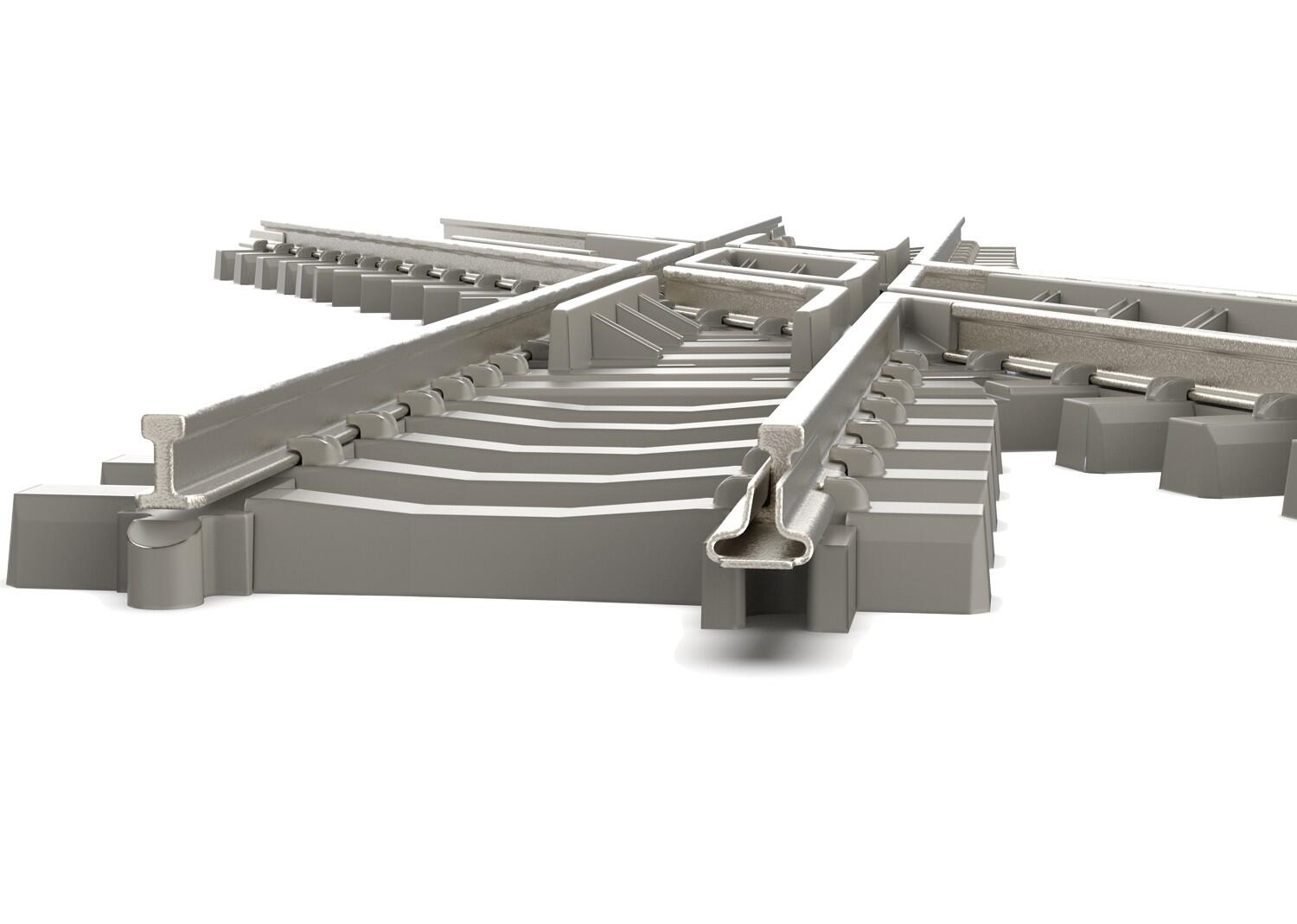 Trix 14558 N Kreuzung mit Betonschwellen 30°