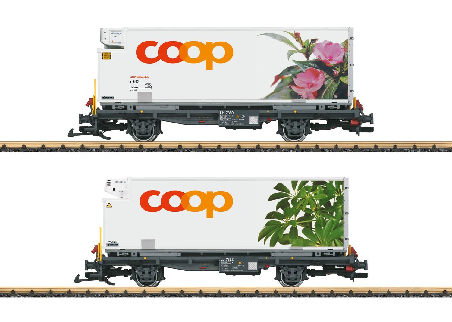 LGB 45885 G RhB Containerwagen Set “coop®“