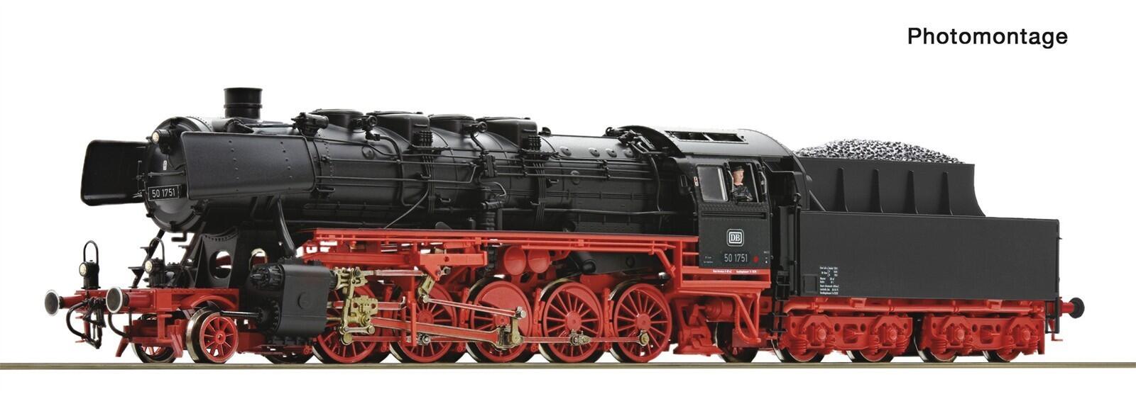 Roco 7120046 AC H0 Dampflokomotive BR 50 1751 DB ,Ep III - Sound Version