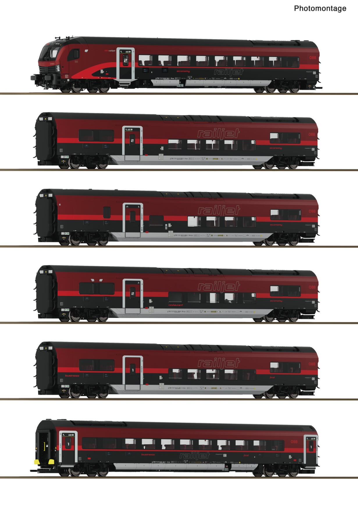 Roco 6210178  H0 6-teiliger Set 1: Railjet der neuen Generation ÖBB ,Ep VI