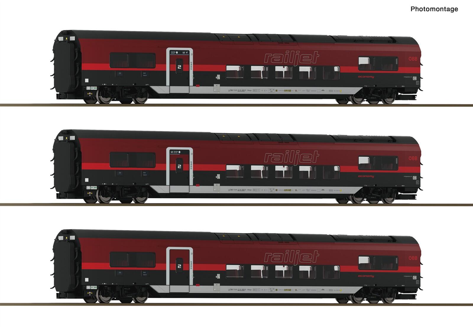 Roco 6210179  H0 3-teiliger Set 2: Railjet der neuen Generation ÖBB ,Ep VI