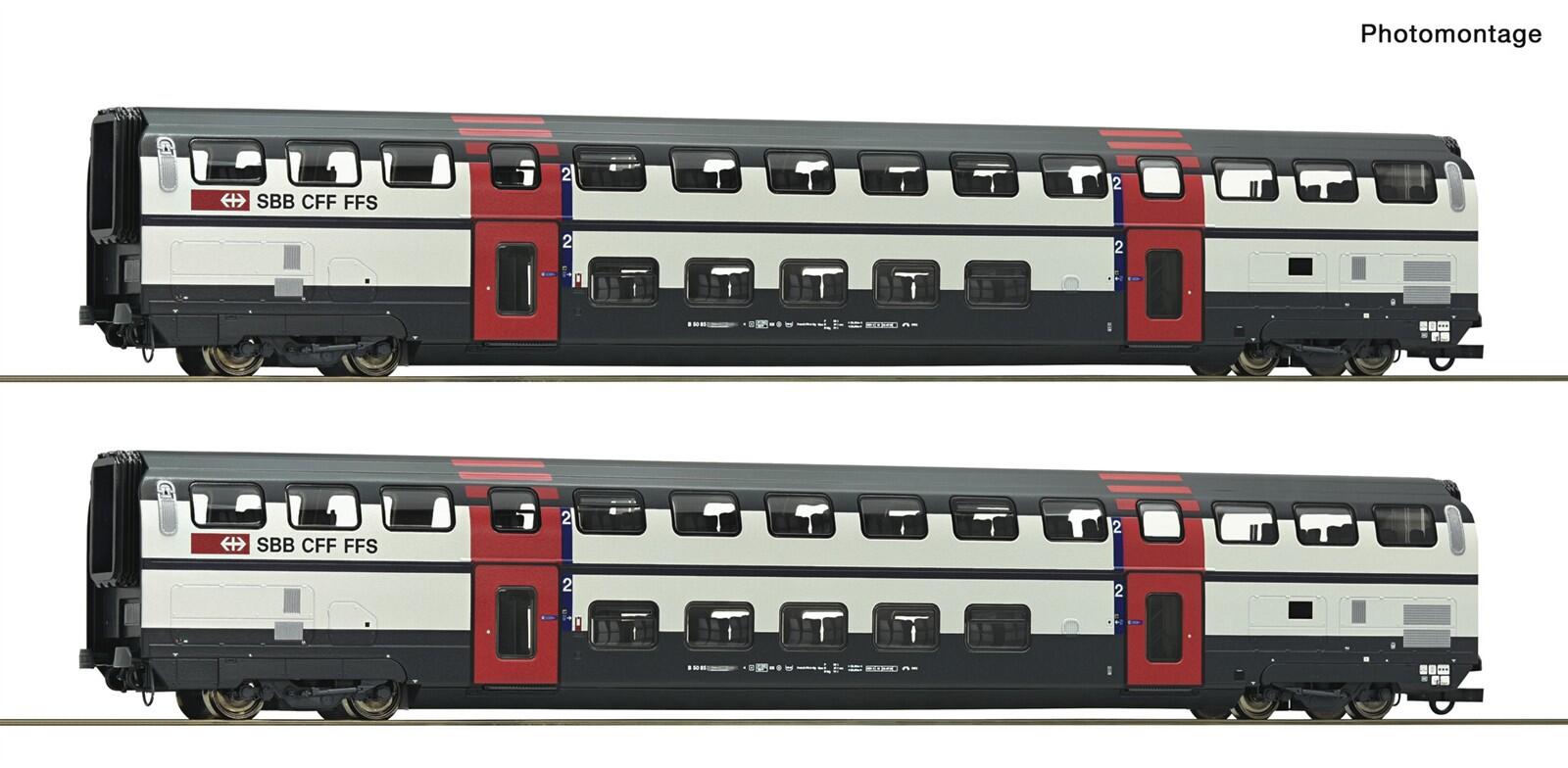 Roco 6200216  H0 2-teiliger Set 1: Doppelstockwagen 2. Klasse SBB ,Ep V-VI