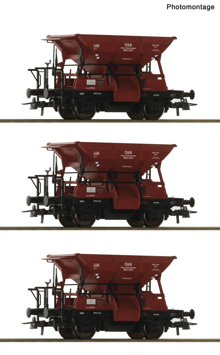 Roco 6600283  H0 3-teiliger Set: Talbot-Schotterwagen ÖBB ,Ep III-IV