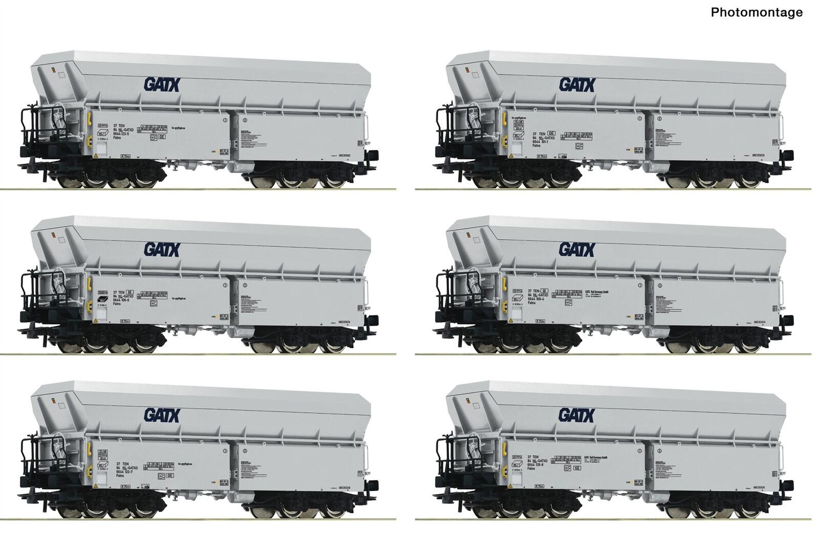 Roco 6600220  H0 6-teiliger Set: Selbstentladewagen GATX ,Ep VI