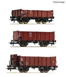 Roco 6600303  H0 3-teiliger Set: Offene Güterwagen...