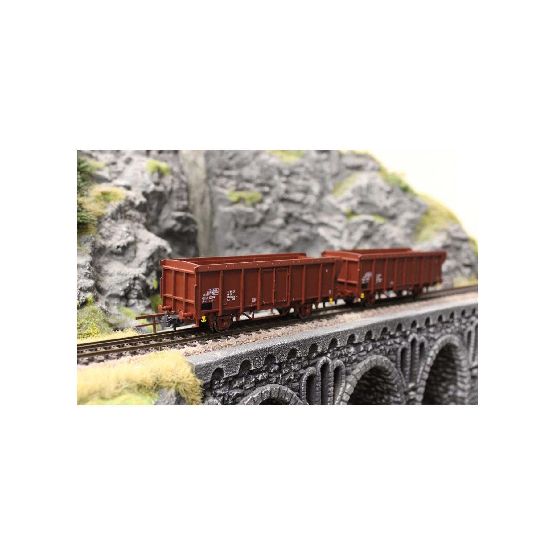 Roco 6600280 H0 2-teiliger Set: Offene Güterwagen DR ,Ep IV