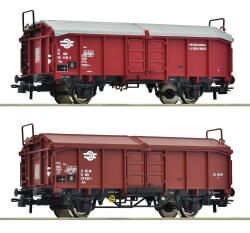Roco 6600116  H0 2-teiliger Set: Schiebedachwagen MAV ,Ep IV