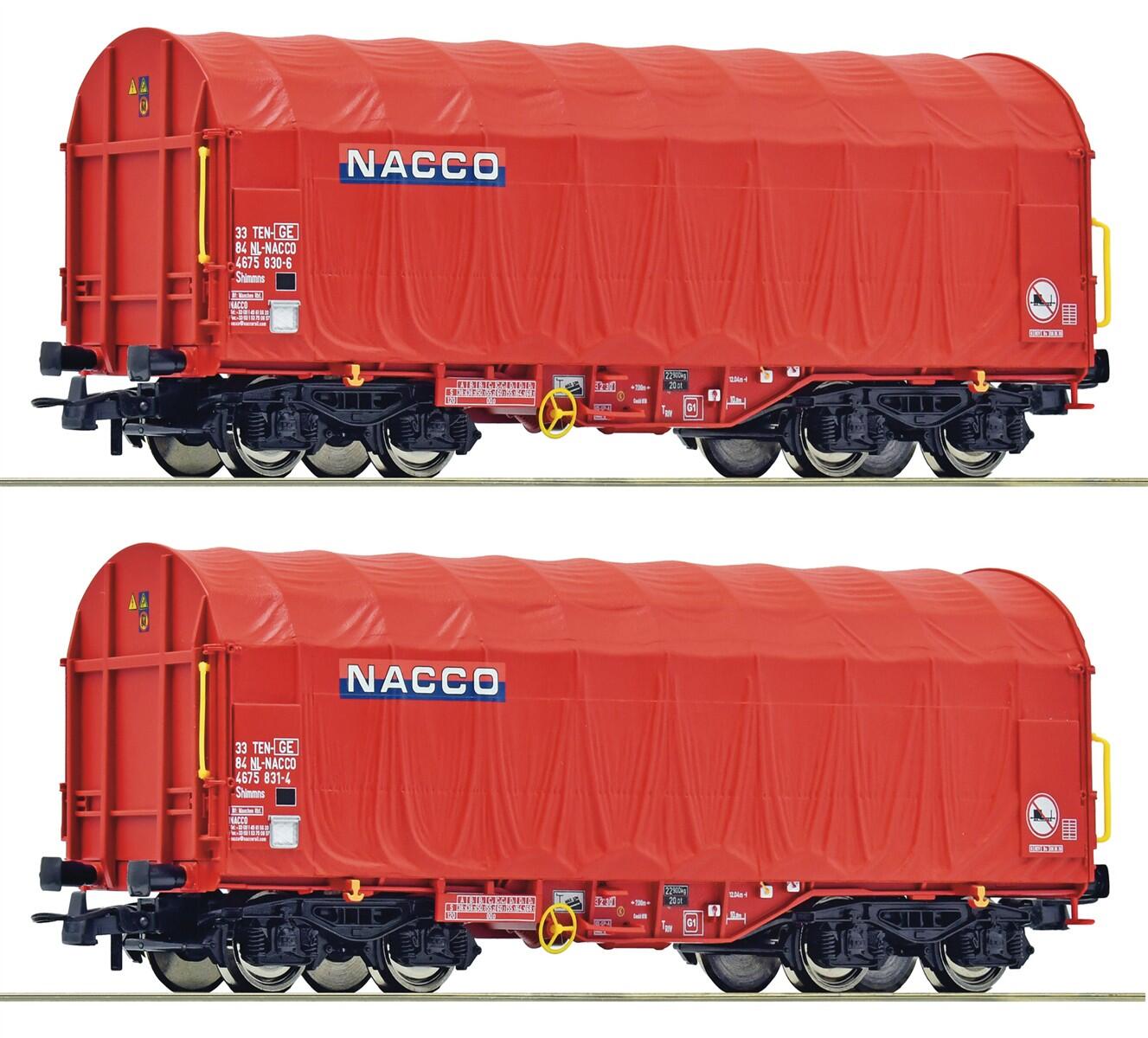 Roco 6600226  H0 2-teiliger Set: Schiebeplanenwagen NACCO ,Ep VI