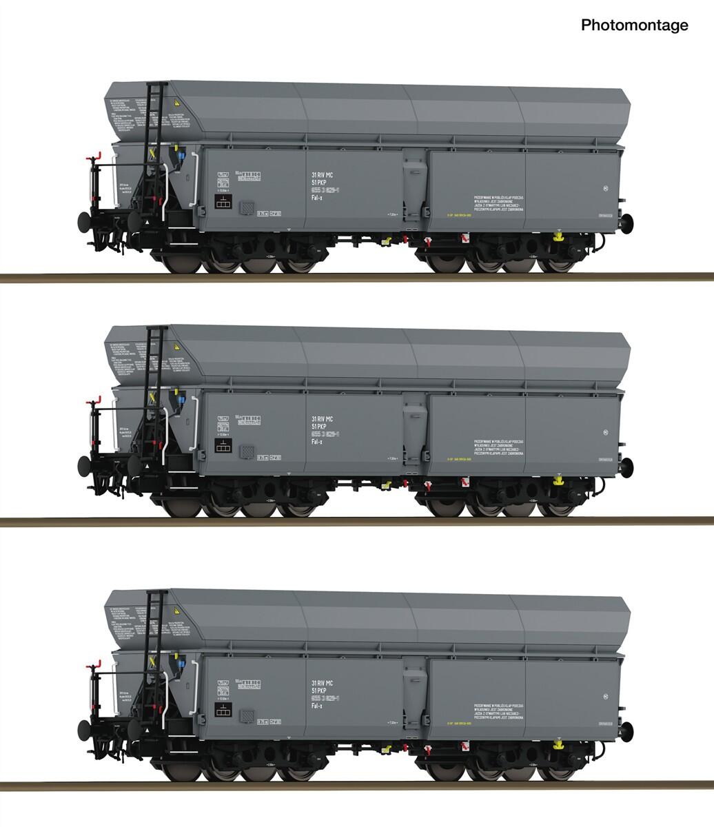 Roco 6600324  H0 3-teiliger Set: Selbstentladewagen PKP ,Ep IV