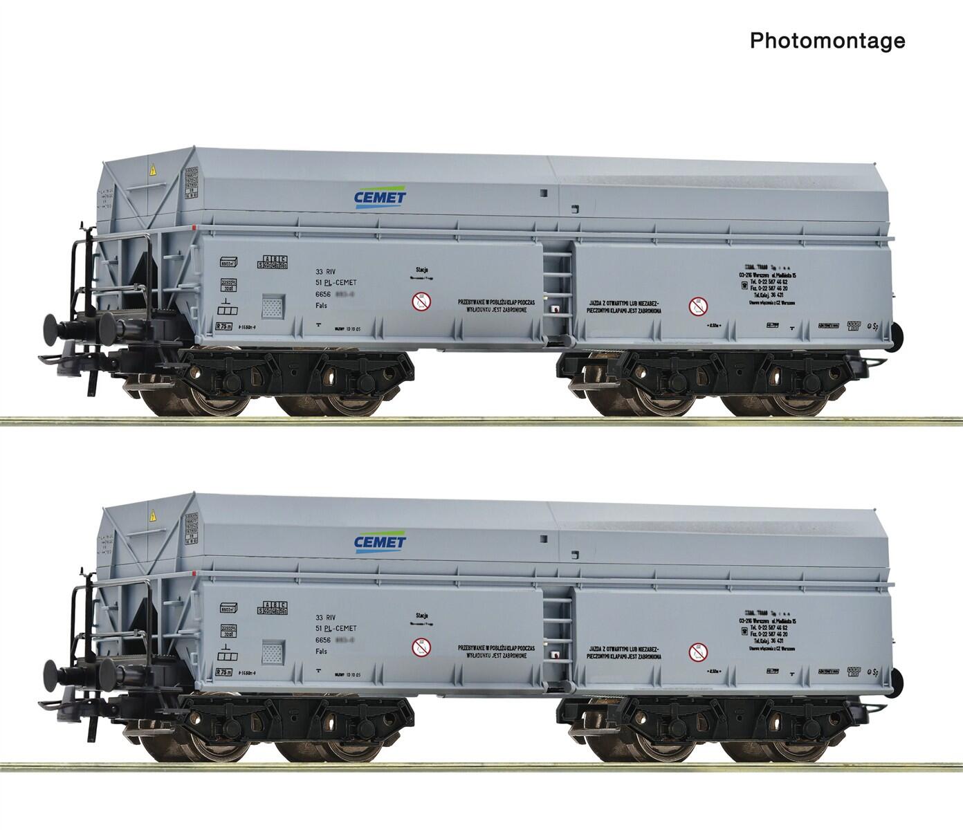 Roco 6600328  H0 2-teiliger Set: Selbstentladewagen PKP ,Ep V