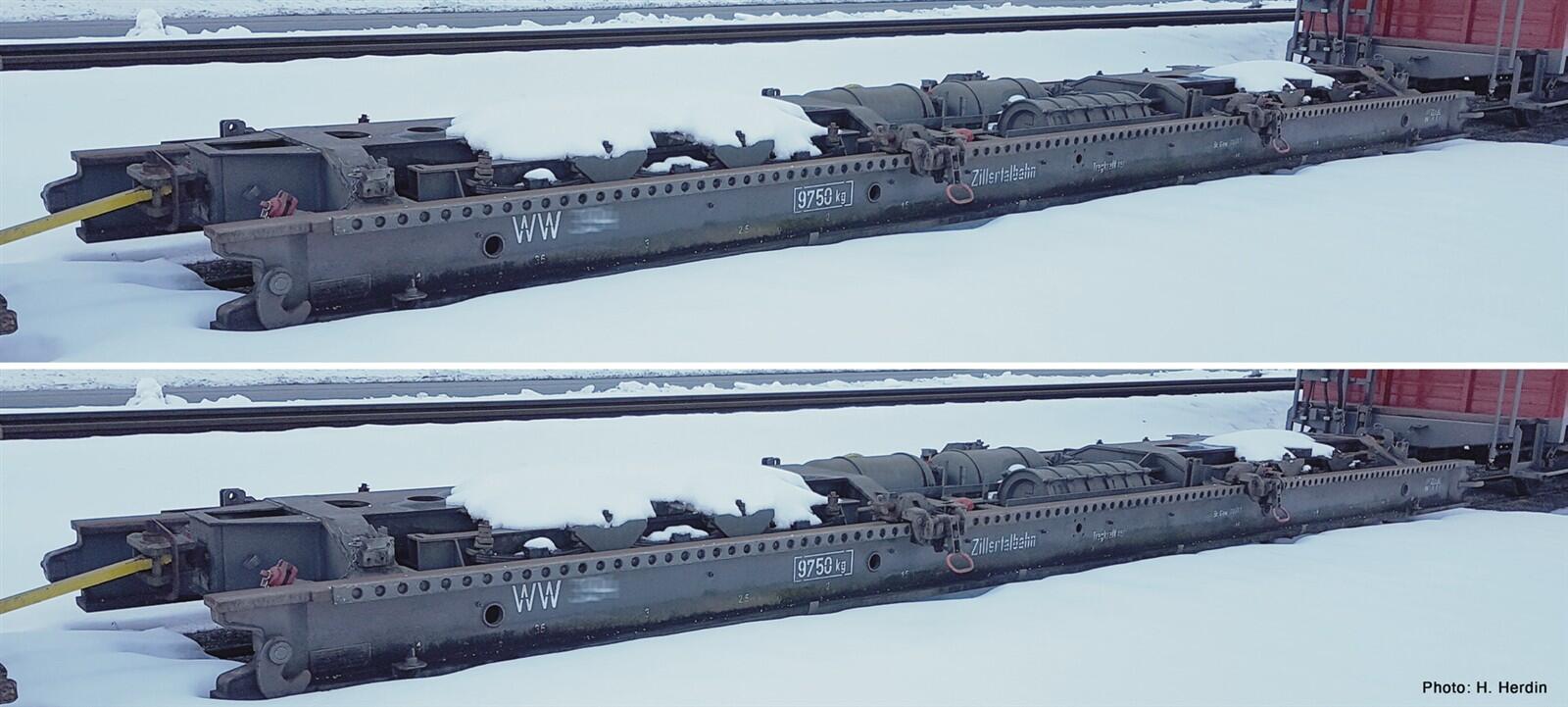 Roco 6640007  H0e 2-teiliger Set: Schmalspur-Rollwagen Zillertalbahn ,Ep V-VI