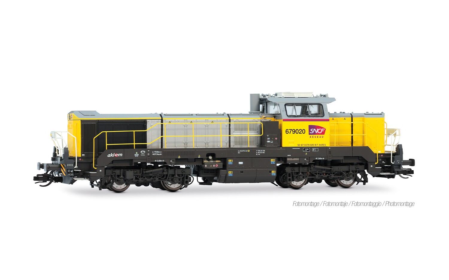 Arnold HN9082S TT Diesellokomotive BB 79000 SNCF Réseau, Vossloh DE 18, gelb-graue Farbgebung - Sound Version