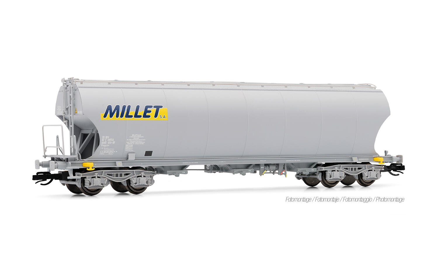 Arnold HN9763 TT 2-teiliger Set Getreidesilo-Wagen mit runden Seitenwänden F-MISA, „MILLET”