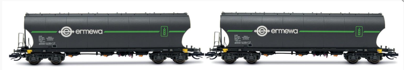 Arnold TT HN9764 TT 2-teiliger Set Getreide Silowagen „ermewa", Epoche VI