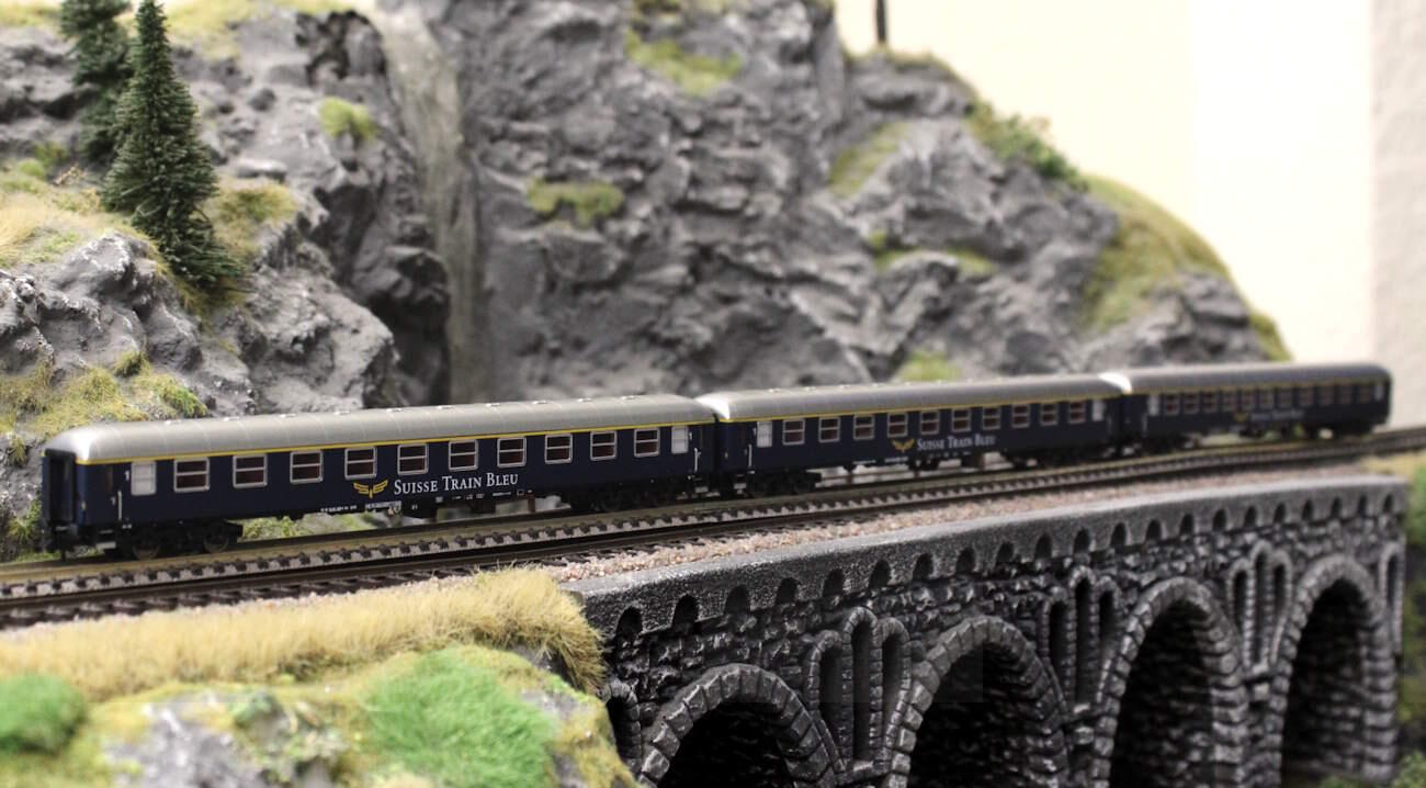 Fleischmann 6260078 N 3er Set Personenwagen Suisse Train Bleue ,Ep VI