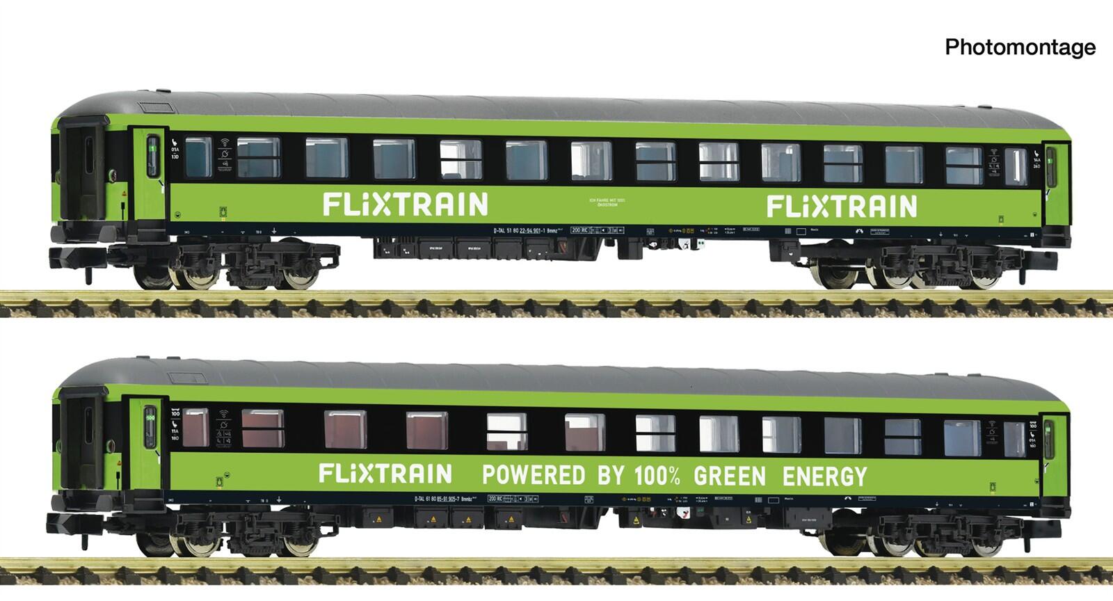 Fleischmann 6260085 N 2er Set Personenwagen Flixtrain #1 ,Ep VI