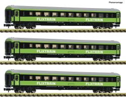 Fleischmann 6260086 N 3er Set Personenwagen Flixtrain #2...