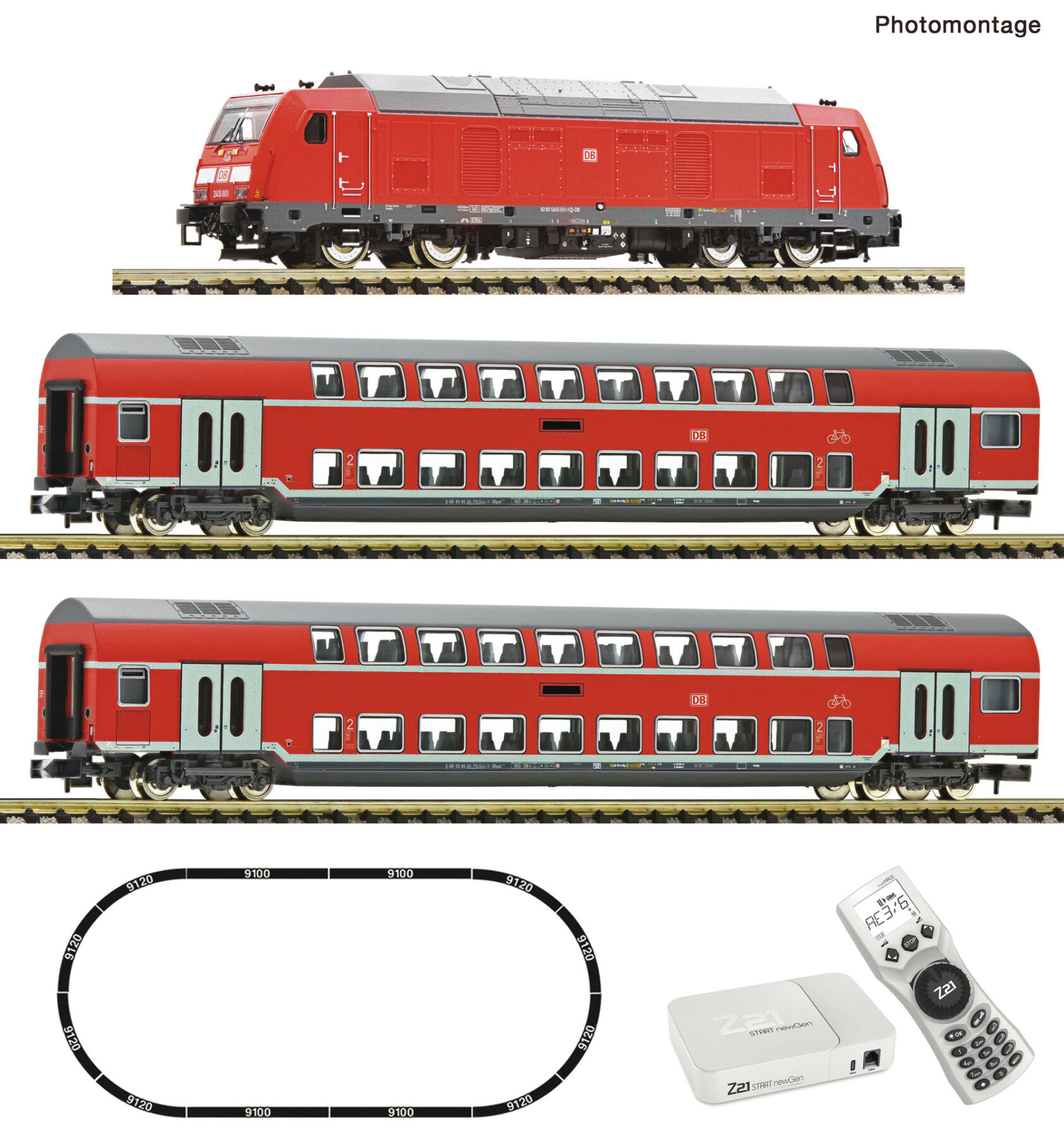 Fleischmann 5170006 N Z21 start newGen Startset Diesellokomotive BR 245+REC ,Ep VI