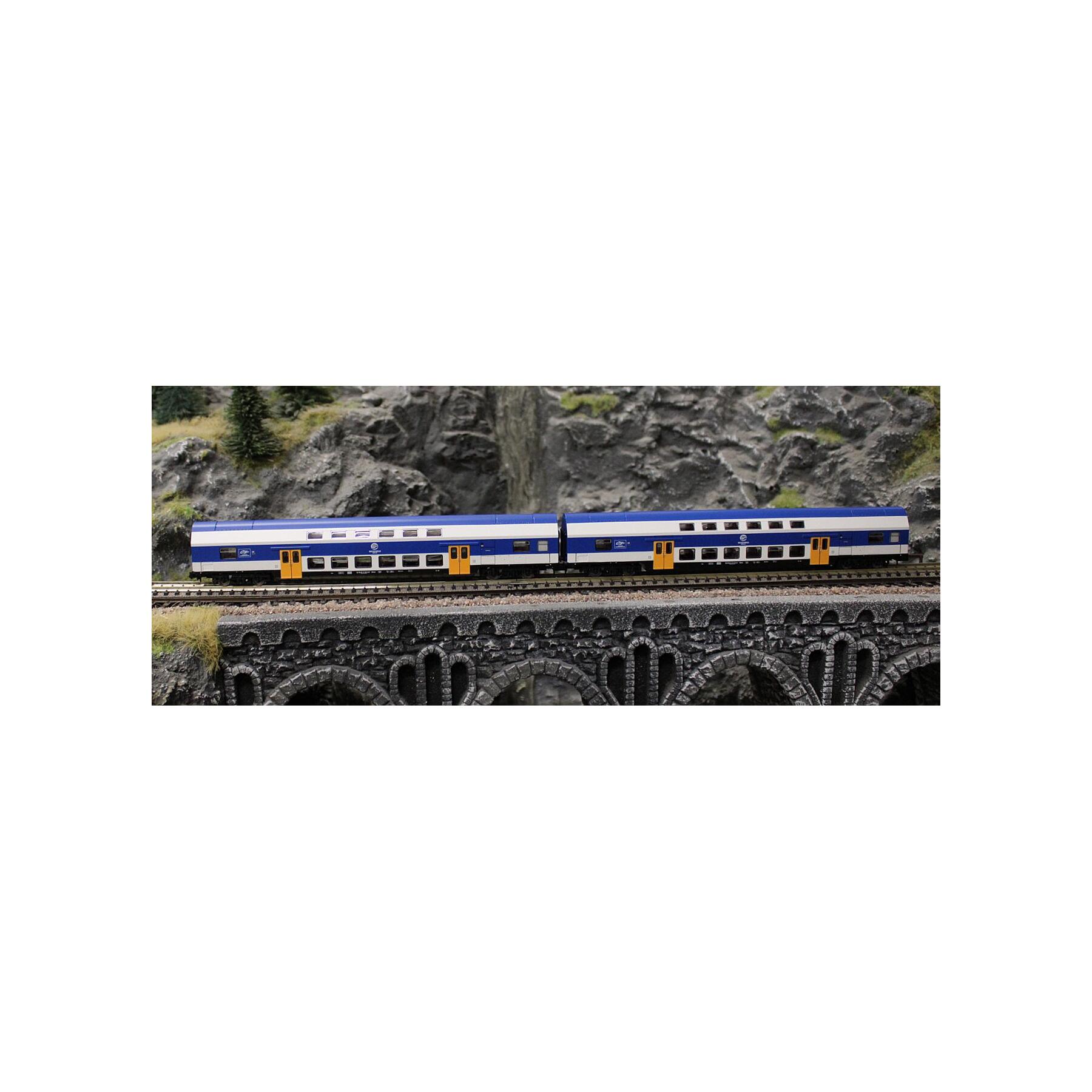Fleischmann 6260094 N 2er Set Doppelstockwagen DR "VEB" ,Ep IV