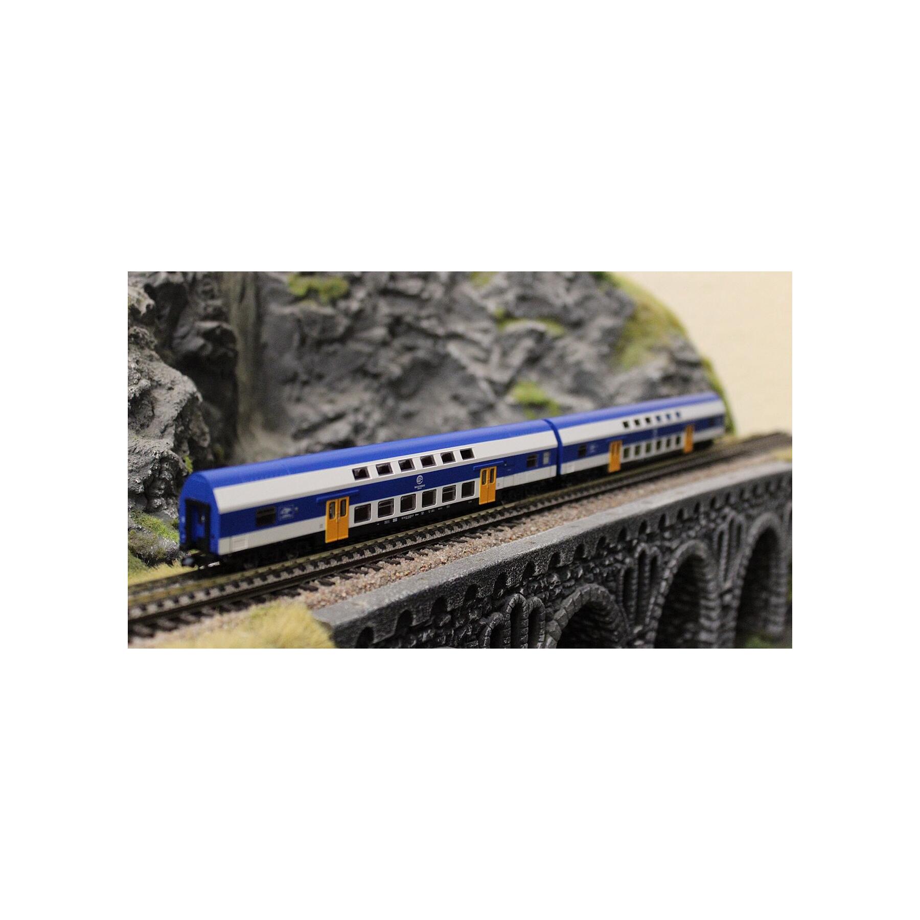 Fleischmann 6260094 N 2er Set Doppelstockwagen DR "VEB" ,Ep IV