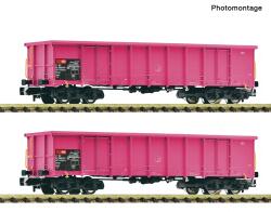 Fleischmann 6660163 N 2er Set offene Güterwagen...