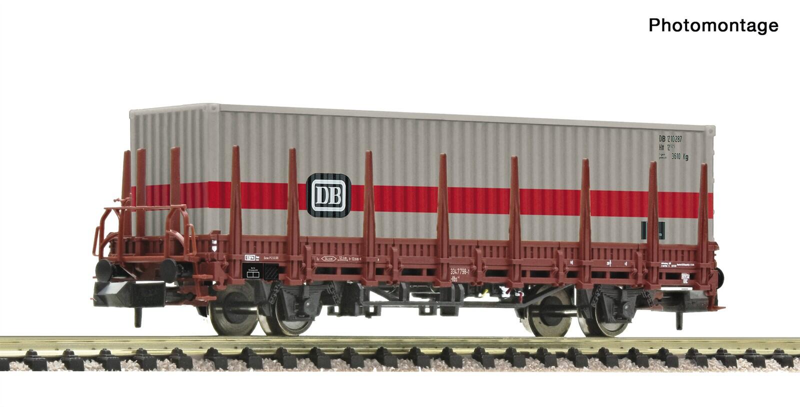 Fleischmann 6660161 N Schwenkrungenwagen + Container DB ,Ep IV