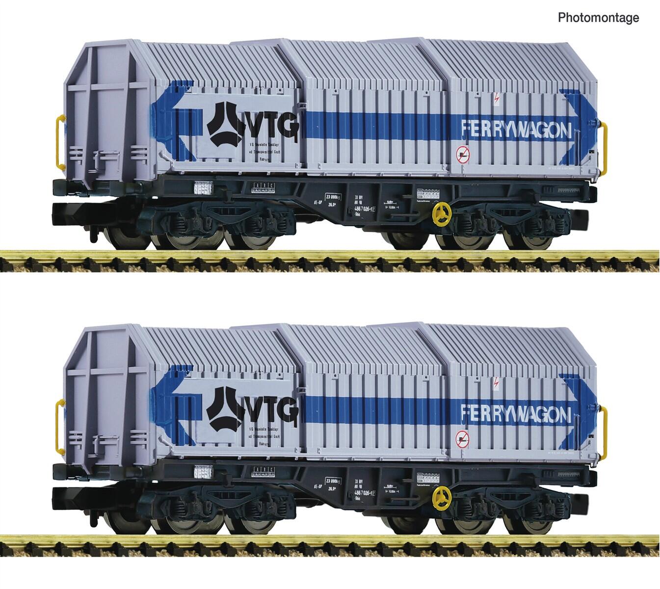 Fleischmann 6660080 N 2er Set Teleskophaubenwagen VTG ,Ep IV