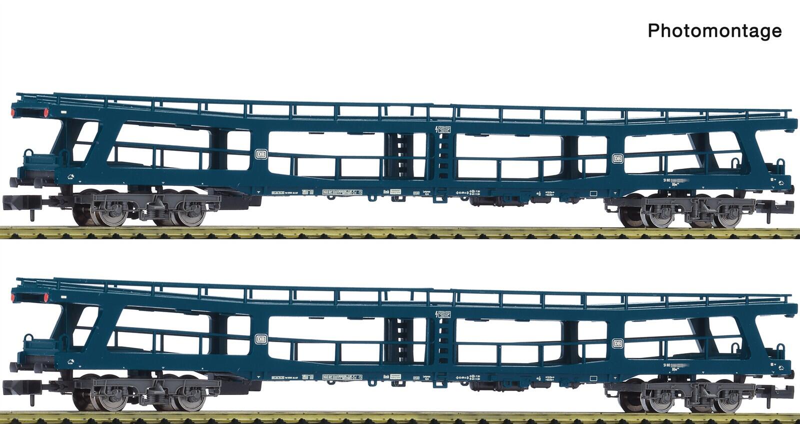 Fleischmann 6260066 N 2er Set Autotransportwagen DDm blau DB ,Ep IV