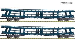 Fleischmann 6260066 N 2er Set Autotransportwagen DDm blau...