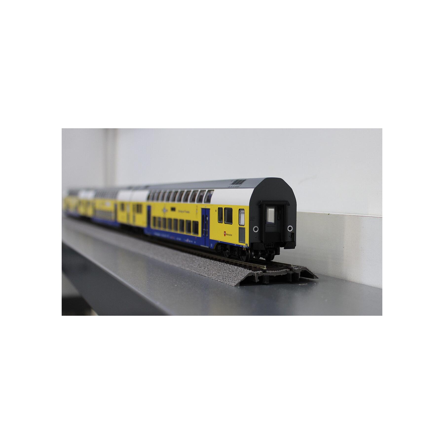 Brawa 44570 H0 Doppelstock-Wagenset Metronom, 3er-Set (RE 3 Hamburg Hbf)