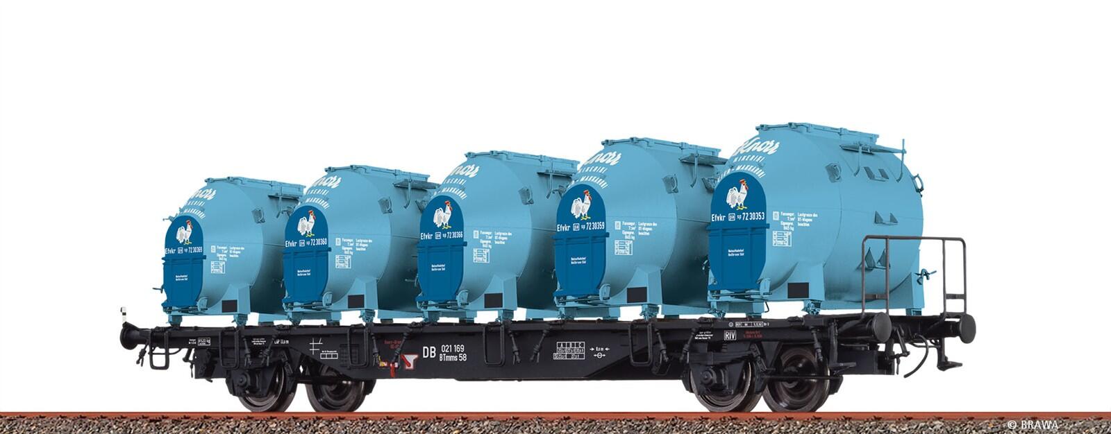 Brawa 49140 H0  Behältertragwagen BTmms58 DB, mit Efkr 401 "Knorr"