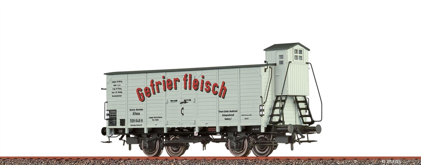Brawa 51213 H0  Bierwagen "Gefrierfleisch Hamburg Altona" DRG
