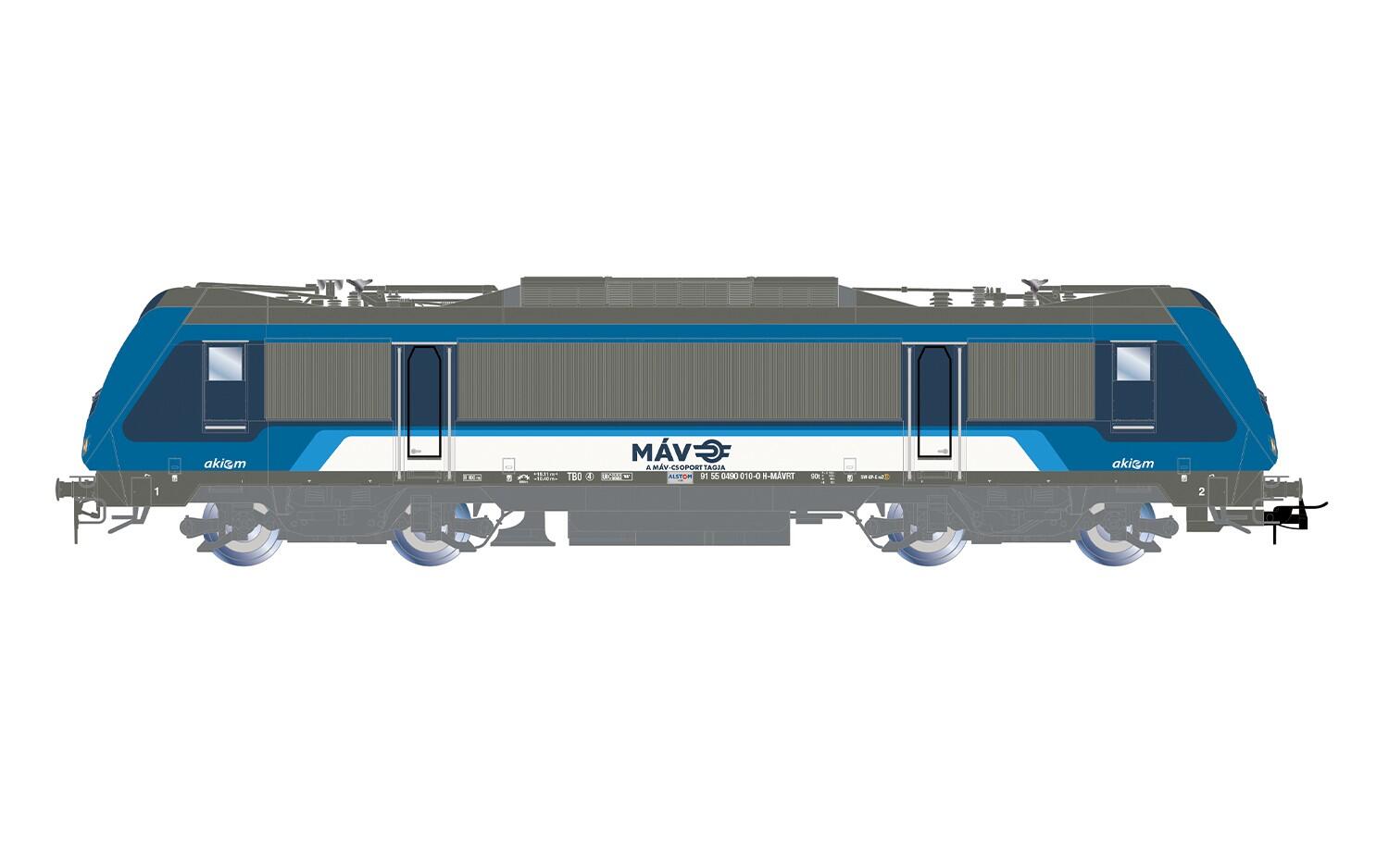 Rivarossi HR2995 H0 Akiem/MÁV Mehrsystemelektrolokomotive 490 010 (ex SNCF, BB 36000), blaue Farbgebung