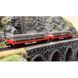 Rivarossi HR6702 H0 2-tlg. Set 4-achs. Rungenwagen der...