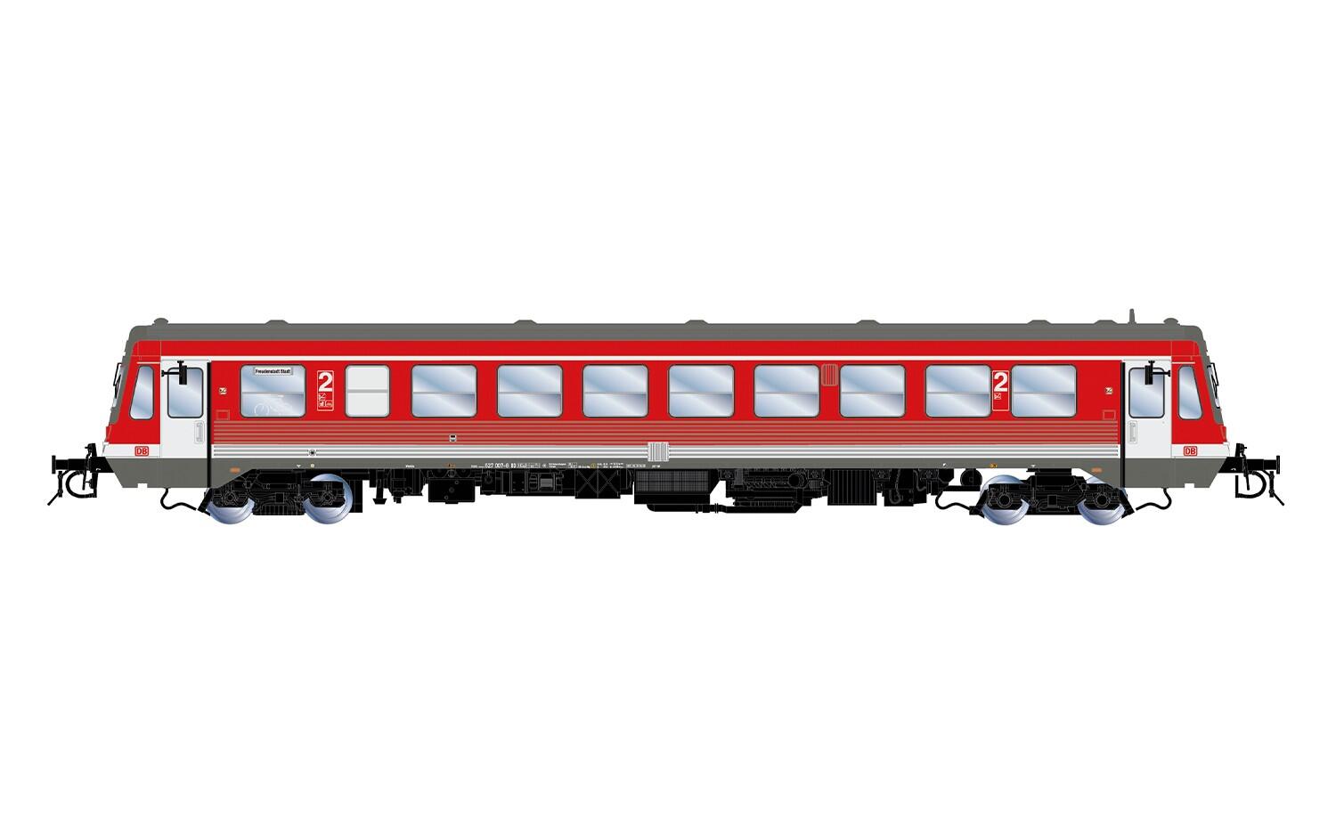 Rivarossi HR9001S H0 4-achs. Dieseltriebwagen Baureihe 627.0 DB AG, verkehrsrote Farbgebung - Sound Version