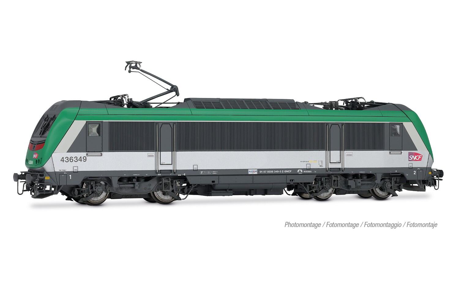 Jouef HJ2480 H0 Mehrsystemelektrolokomotive 436300 FRET grün-graue Farbgebung SNCF, mit SCMT für Italien