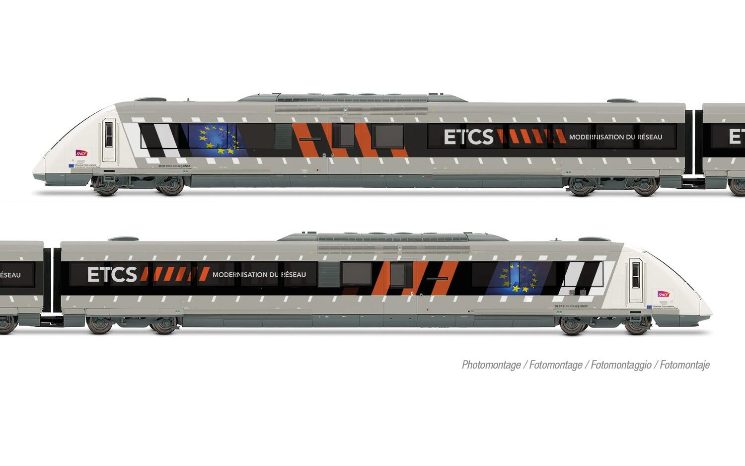 Jouef HJ2481 H0 SNCF, 2-tlg. Dieseltriebwagen X 72500 als ETCS-Testfahrzeug