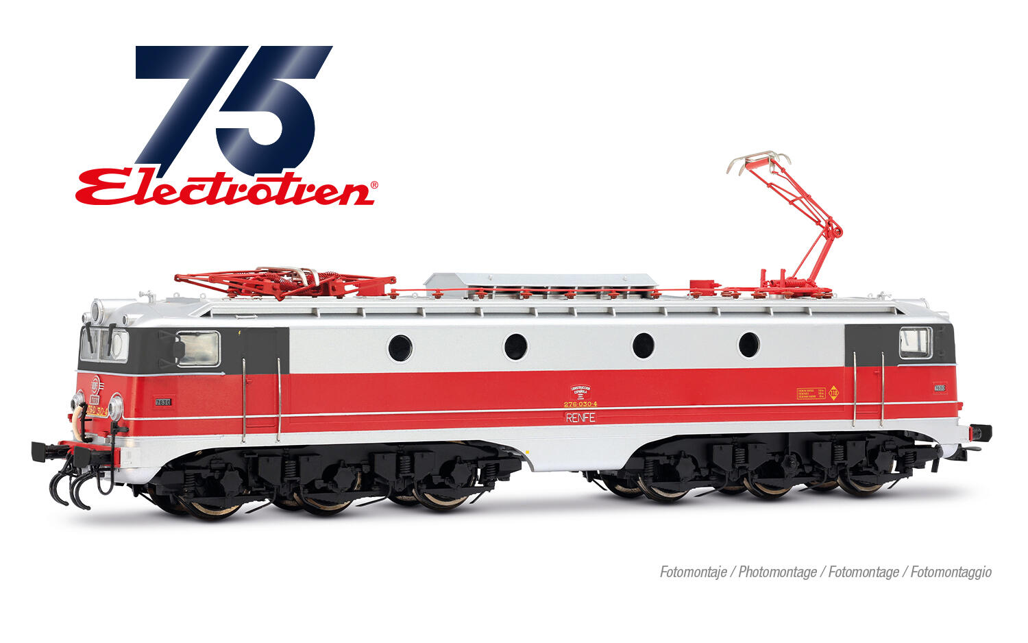 Electrotren HE2042D H0 sechsachs. Elektrolokomotive 276-030 RENFE, mit zwei unterschiedlichen Stromabnehmern, „Talgo”-Farbgebung, mit Multiprotokoll-Digitaldecoder