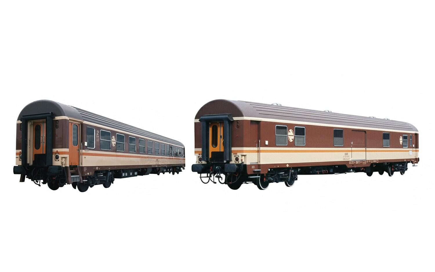 Electrotren HE4045 H0 2-tlg. Set „Estrella Galicia” RENFE, BBL-9600 + DDE-10400, Estrella-Farbgebung, mit orangefarbenen Türen