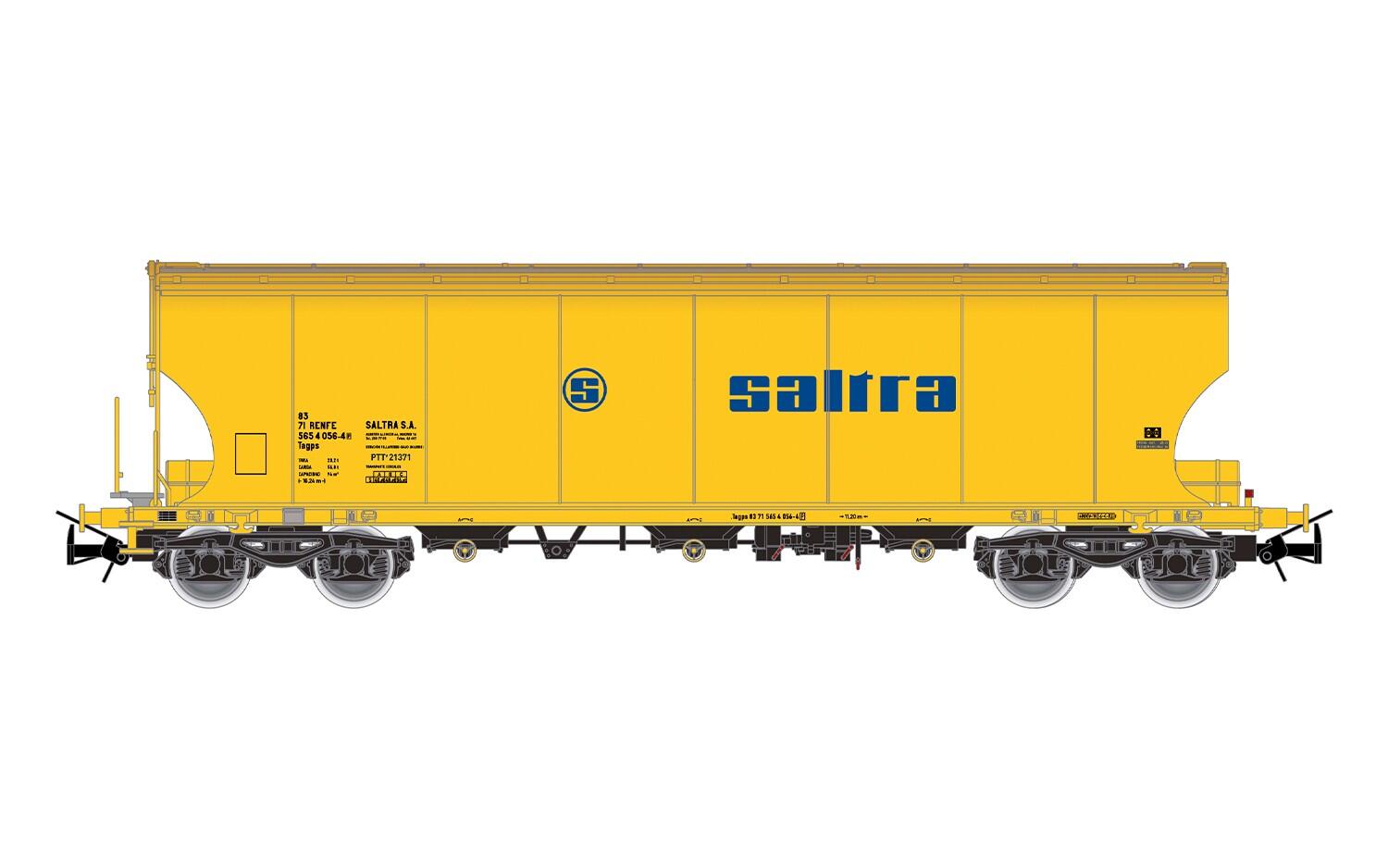 Electrotren HE6091 H0 4-achs. Getreidesilowagen „Saltra“ RENFE, gelb mit blauem Logo