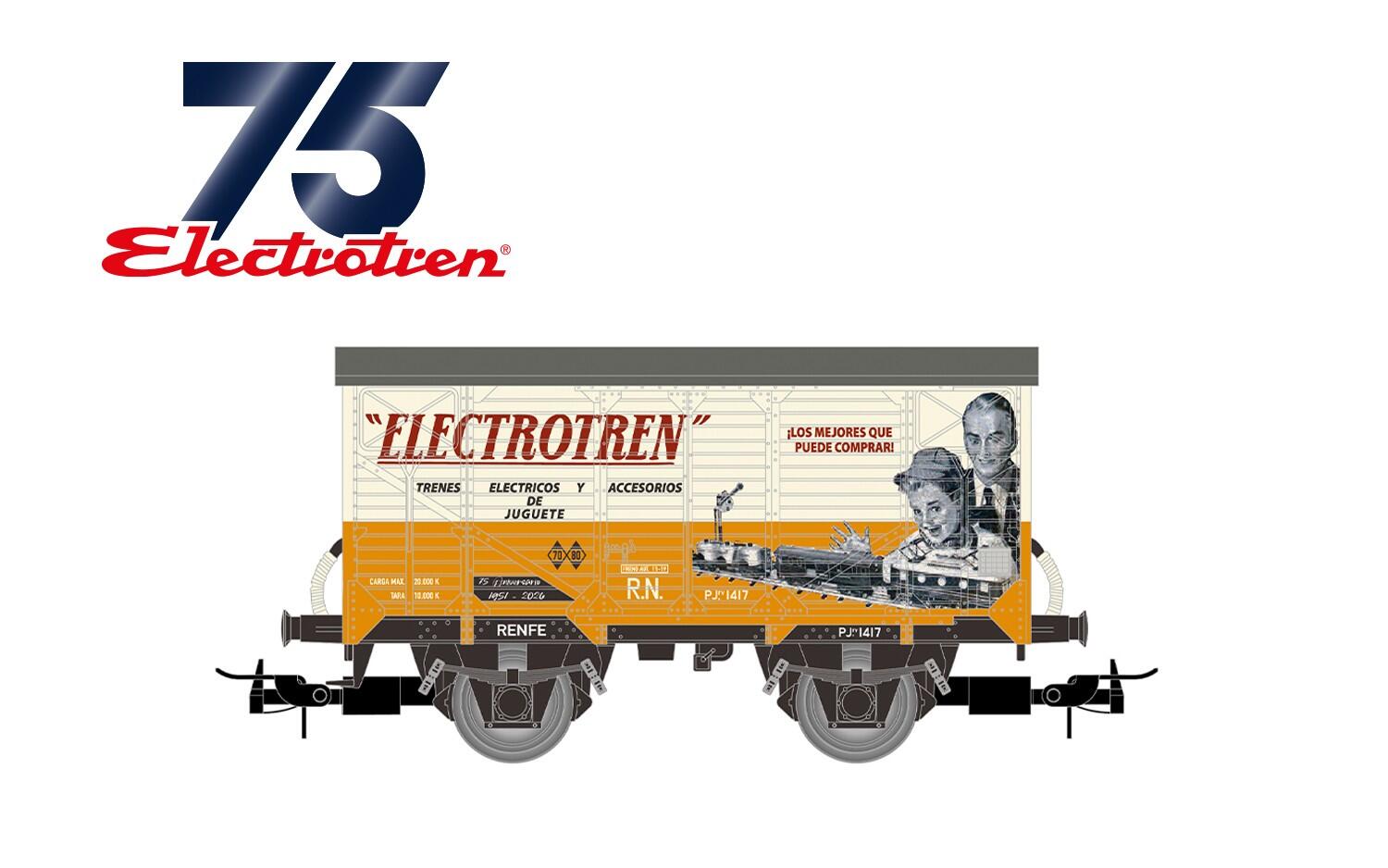 Electrotren HE6093 H0 R.N., 2-achs. gedeckter Güterwagen der Bauart J „Electrotren 75. Jubiläum”