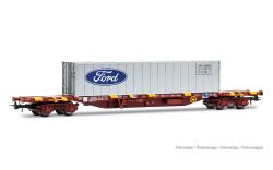 Electrotren HE6102 H0 MMC3-Containerwagen RENFE, beladen...