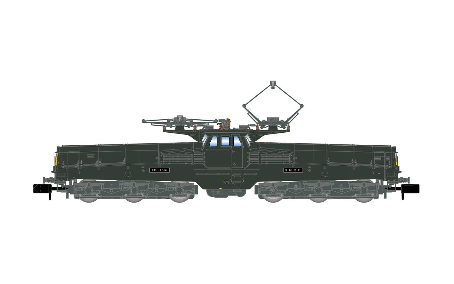 Arnold HN2584S N SNCF, Elektrolokomotive CC 14014 in grün-gelber Farbgebung - Sound Version