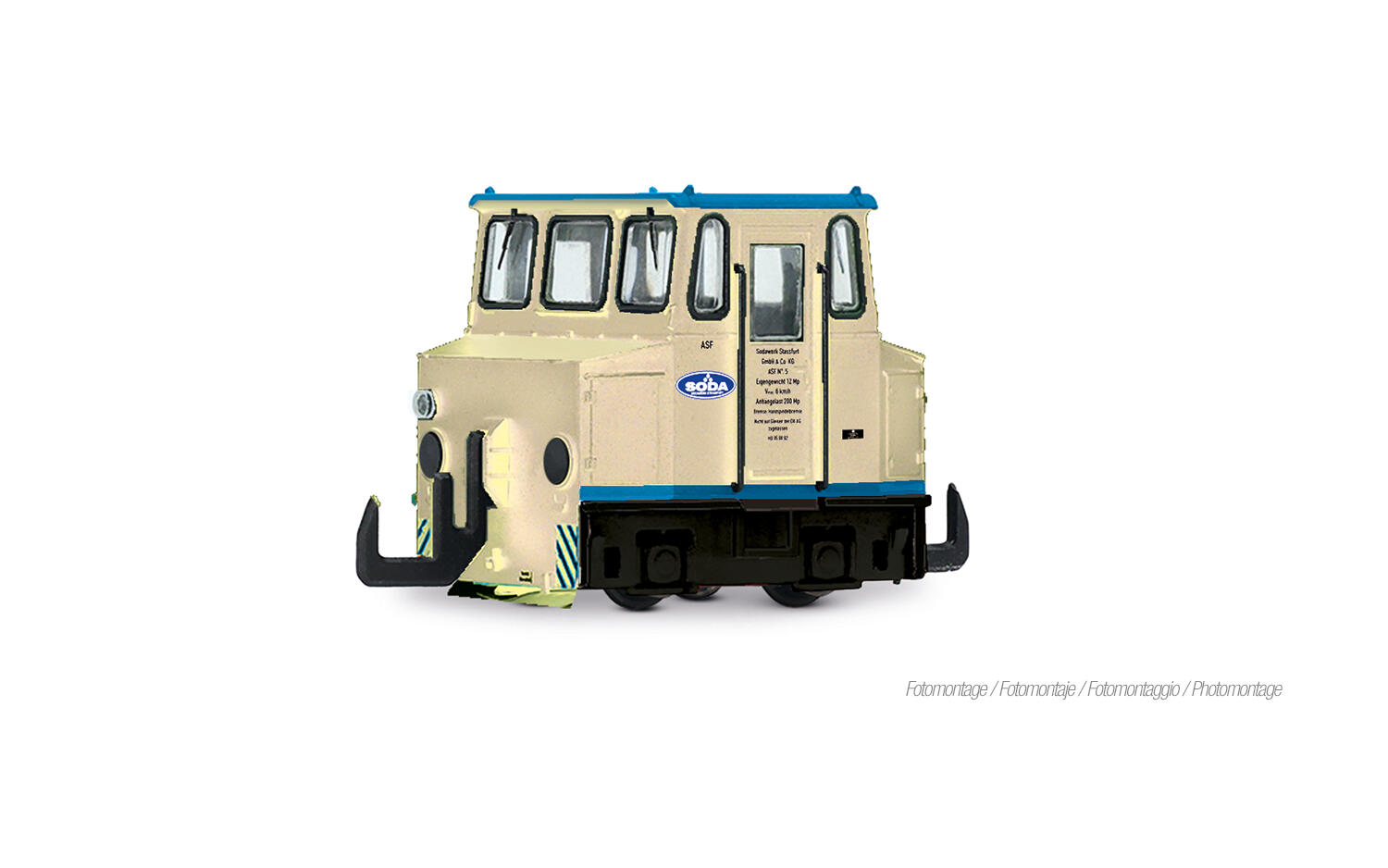 Arnold HN2662D N Set ASF (Akkuschleppfahrzeug) und zwei Silowagen Ucs Sodawerk Stassfurt, mit Multiprotokoll-Digitaldecoder