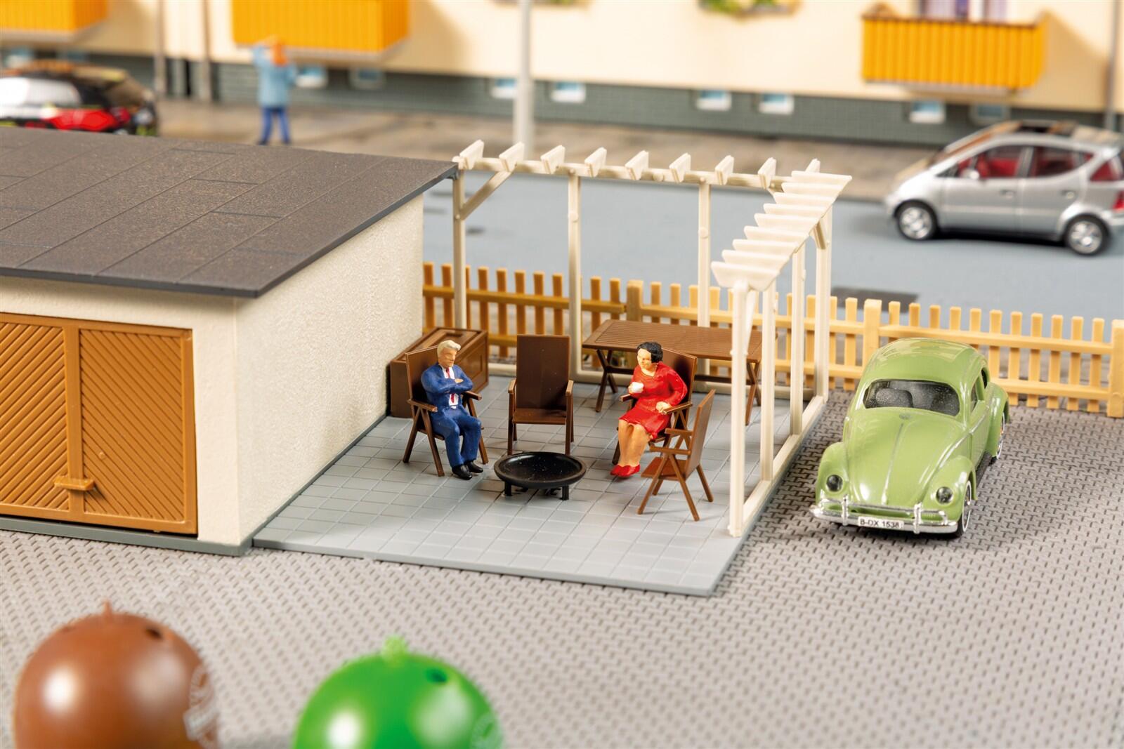 Auhagen 11484 H0 Garagen mit Zubehör