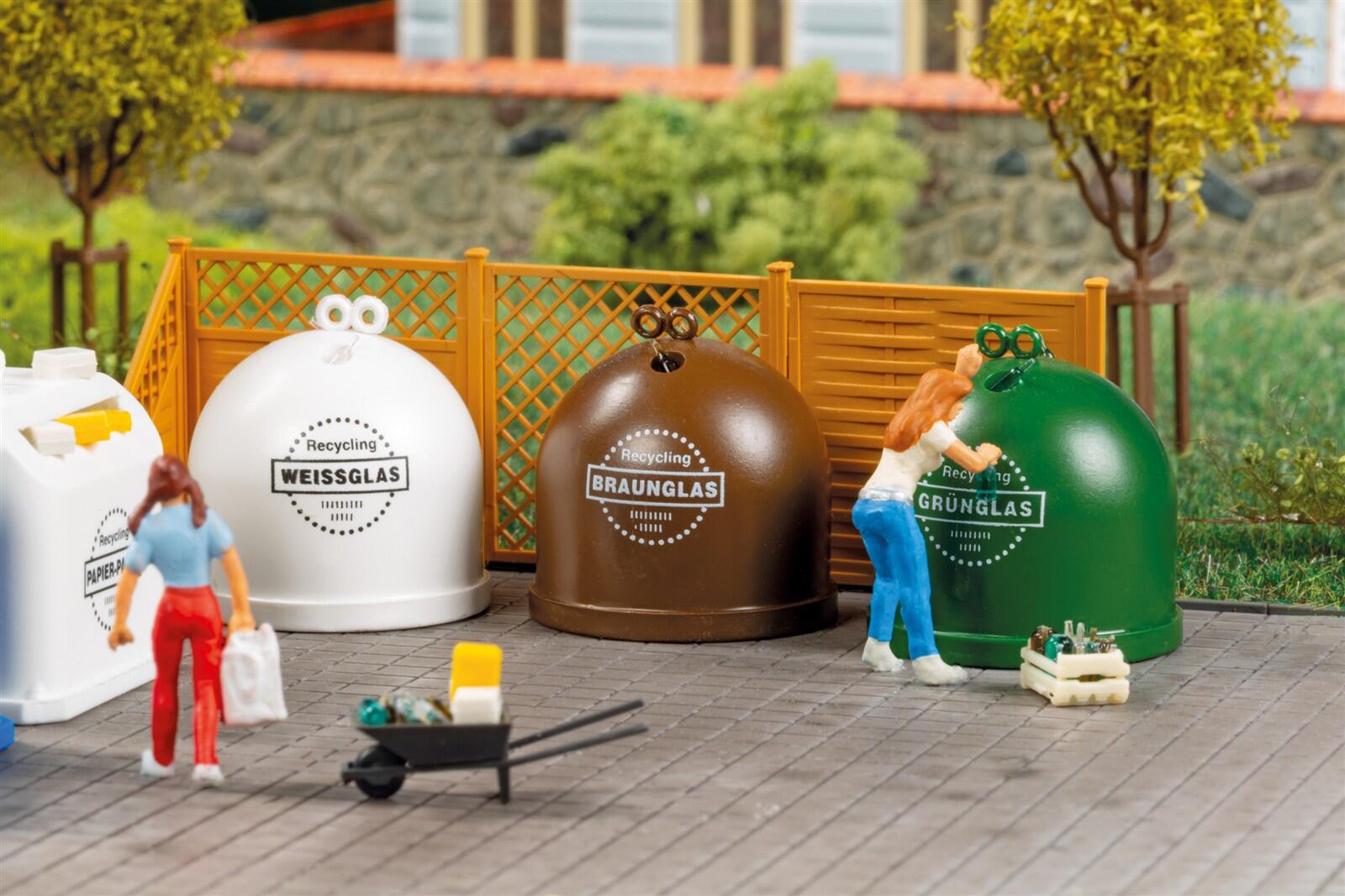 Auhagen 41695 H0 Recycling-Container mit Zubehör